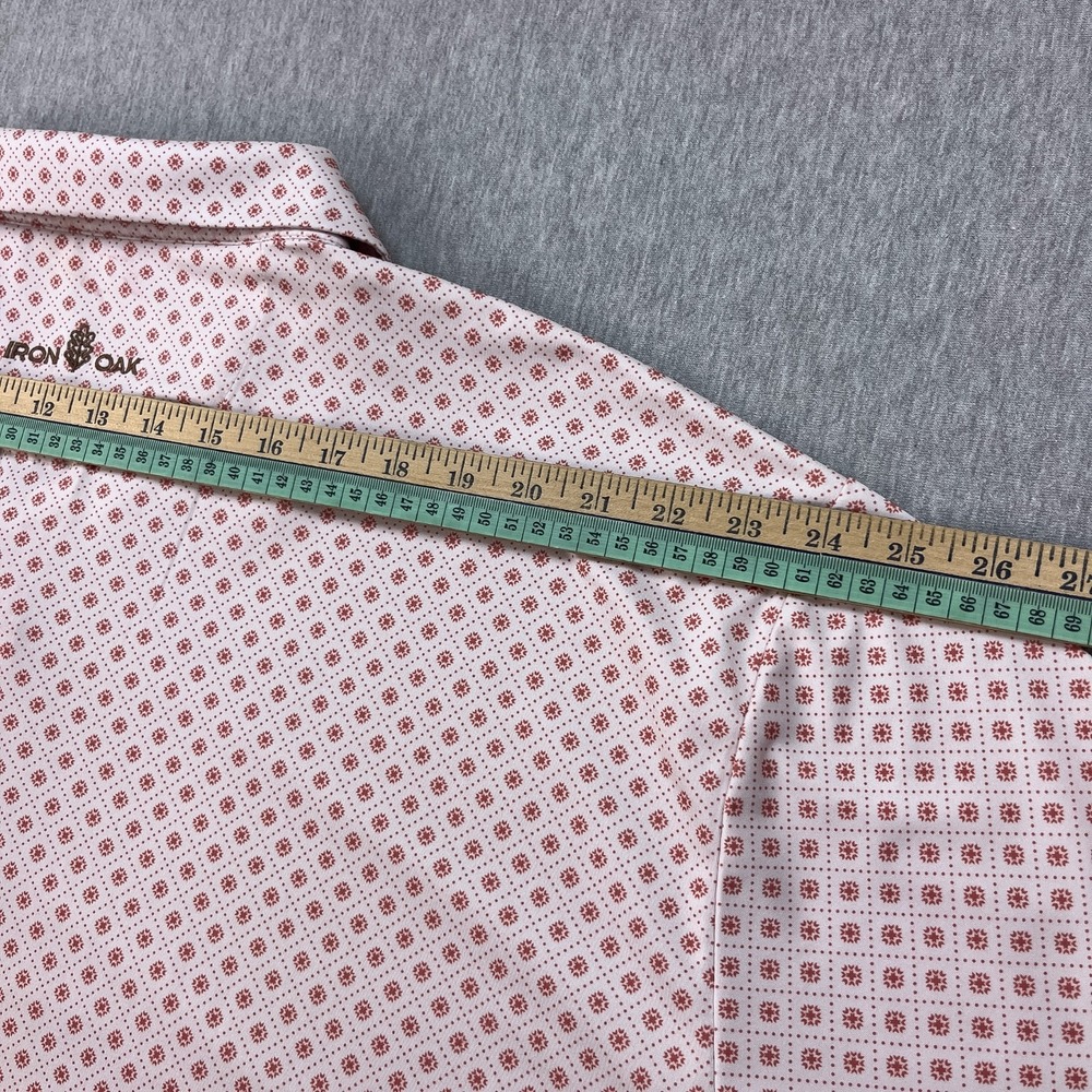 Iron Oak Polo Shirt Mens 3XL Red/Pink Revel Pearl Snap Short Sleeve Golf Stretch - Picture 9 of 12